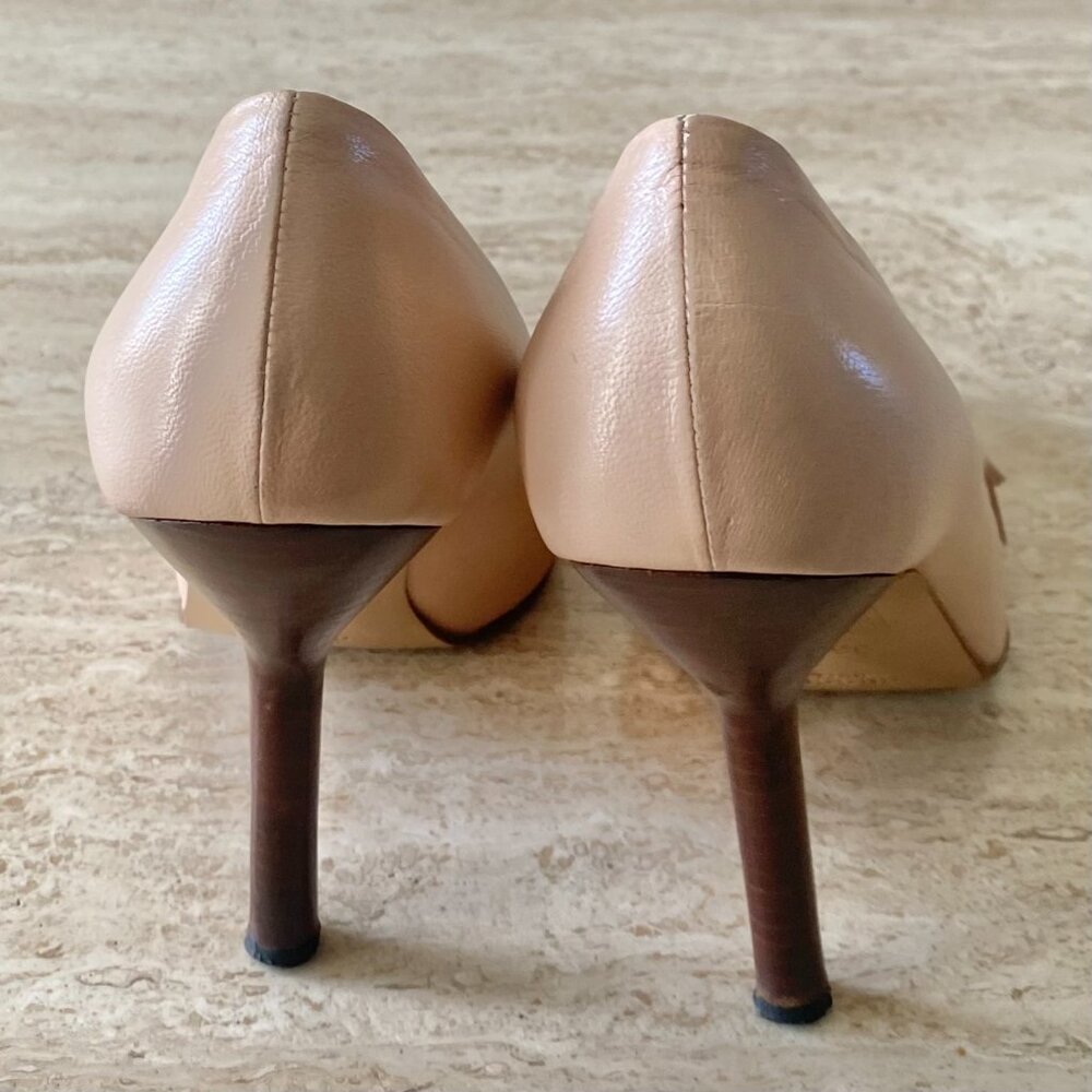 Vintage Gucci Ruched Leather Bow Pumps - Picture 7 of 10